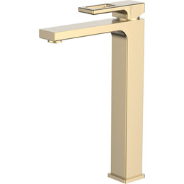 Смеситель для раковины высокий Gerhans K11127Y, золотой сатин - фото 