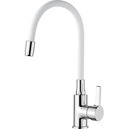 Смеситель для кухни Ledeme L4898-3, хром/белый - фото 