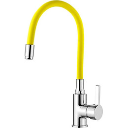Смеситель для кухни Ledeme L4898-4, хром/жёлтый - фото 