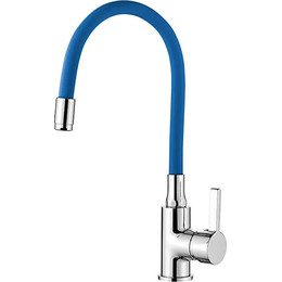 Смеситель для кухни Ledeme L4898-6, хром/синий - фото 