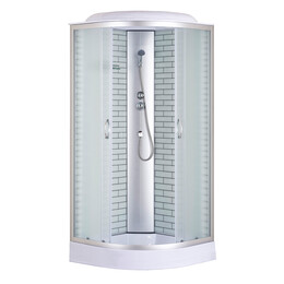 Душевая кабина Loranto 90x90 см CS-6690-13FW 90, хром/матовое - фото 