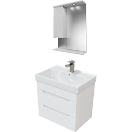 Комплект мебели Mirsant Soho Quadro 60/2 см c доводчиком (тумба + зеркало) - фото 