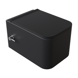 Унитаз-биде подвесной безободковый Boheme Mane 970-SET-2-B с крышкой микролифт, чёрный матовый, Цвет производителя: чёрный матовый - фото 
