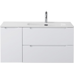 Тумба подвесная с раковиной BelBagno ETNA-1000-2C-1A-SO-BL-R 100 см (раковина BB1000ETL-R) Bianco Lucido, Цвет фасада: Bianco Lucido - фото 