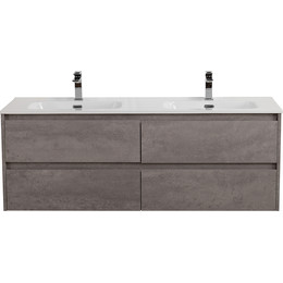 Тумба подвесная с раковиной BelBagno KRAFT-1400-4C-SO-2-CG 140 см, Cemento Grigio - фото 