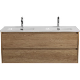 Тумба подвесная с раковиной BelBagno KRAFT-1200-2C-SO-2-RNN 120 см, Rovere Nebrasca Nature - фото 