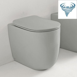 Унитаз приставной безободковый Kerasan Nolita 531959 (система смыва торнадо) светло серый - фото 