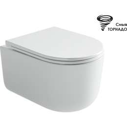 Унитаз подвесной безободковый Ceramicanova Ulma CN4006T с тонкой крышкой микролифт, Цвет производителя: белый - фото 