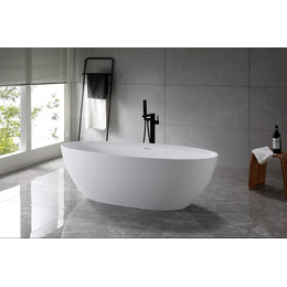 Ванна отдельностоящая Solid Surface Vincea 170x76 см VBT-4S01MW, белый матовый - фото 