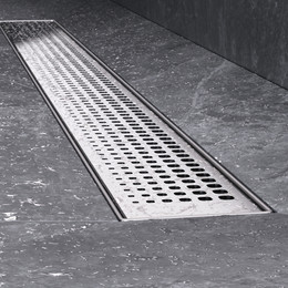 Душевой трап (лоток) 80 AM.PM MasterFlow W01SC-P11-080-01SB комбинированный затвор со стальной матовой решеткой, Цвет производителя: хром, Размер трапа: 800 - фото 