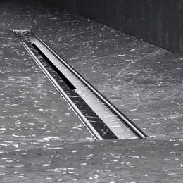 Душевой трап (лоток) 80 AM.PM MasterFlow Slim W01SC-S11-080-05SB комбинированный затвор со стальной матовой решеткой - фото 