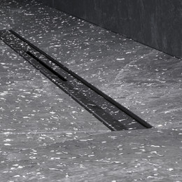 Душевой трап (лоток) 60 AM.PM MasterFlow Slim W01SC-S11-060-05BM комбинированный затвор с черной матовой решеткой - фото 