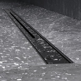 Душевой трап (лоток) 100 AM.PM MasterFlow Slim W01SC-S11-100-05BM комбинированный затвор с черной матовой решеткой - фото 