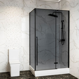 Душевое ограждение Mirsant Vog 120x90 см, (стекло 8 мм), чёрный/тонированное - фото 