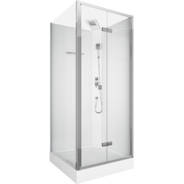 Душевая кабина CeruttiSpa 90х90 см Bella T, хром/прозрачное - фото 