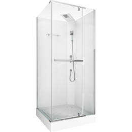 Душевая кабина CeruttiSpa 90х90 см MiMi90T, хром/прозрачное - фото 