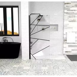 Душевая перегородка CeruttiSpa PICK T90B 90х190 см (стекло 8 мм), чёрный/матовое - фото 