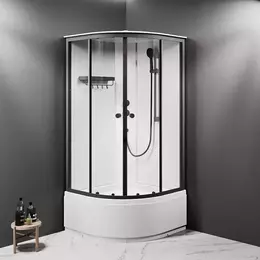 Душевая кабина Am.Pm X-Joy 90x90 см W94C-401A-090BT, чёрный матовый/прозрачное - фото 