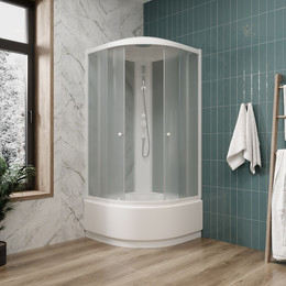 Душевая кабина Parly 100х100 см EF1021, белый/матовое - фото 