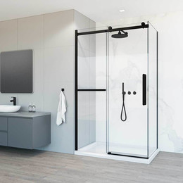 Душевое ограждение Vincea Como Soft 120x90 см VSR-1CS9012CLB (стекло 8 мм) чёрный/прозрачное - фото 