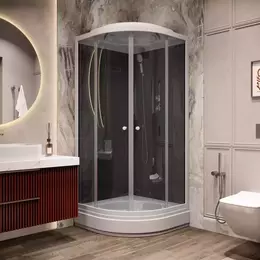 Душевая кабина Parly Classic 100х100 см CM101, белый/тонированное - фото 