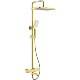 Душевая система с термостатом Raglo R01.26.03, сатин золотой - фото 