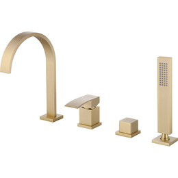 Смеситель для ванны Abber Wasserfall AF8613G, золото матовый, Цвет производителя: золото матовое - фото 