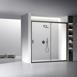 Душевая дверь Veconi Vianno 190 см VN60B-190-01-C5, чёрный/прозрачное - фото 