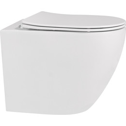 Унитаз приставной безободковый Abber Bequem AC1111 с крышкой микролифт (выпуск горизонтальный) - фото 