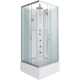 Гидробокс Niagara Classic 90x90 см NG-1108-14BKTG, серебро/матовое (безсиликоновая сборка) - фото 