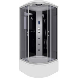 Гидробокс Niagara Classic 100x100 см NG-2509-14F, серебро/тонированное (безсиликоновая сборка) - фото 