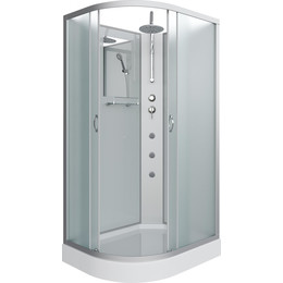 Гидробокс Niagara Classic 120x80 см NG-3312-14RBKTG, серебро/матовое (безсиликоновая сборка) - фото 