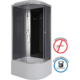 Душевая кабина Niagara Eco 90x80 см E90/80/40L/TN, хром матовый/тонированное (безсиликоновая сборка) - фото 