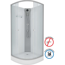 Душевая кабина Niagara Eco 90x90 см E90/13/MT/BK, хром матовый/матовое (безсиликоновая сборка) - фото 