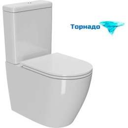 Унитаз-компакт CeramaLux TR2176-1 с крышкой микролифт (система смыва торнадо), Цвет производителя: белый - фото 