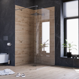 Душевая перегородка Mirsant Walk in 110 см с аксессуарами (стекло 8 мм) хром/прозрачное - фото 