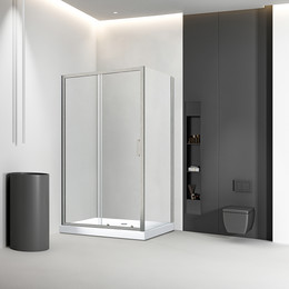 Душевое ограждение Veconi Rovigo 130x120 см RV046BC-130120-01-C5, никель/прозрачное - фото 