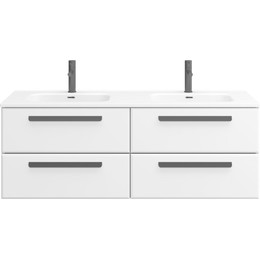 Тумба подвесная с раковиной Cezares ECO-CER-N-1400-4C-SO-2-BL 140 см (раковина CZR-8095-140-2) bianco lucido - фото 