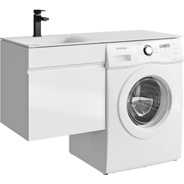 Тумба подвесная с раковиной Aqwella Duet 115 см DU01051L, белый - фото 