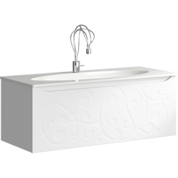 Тумба подвесная с раковиной Clarberg Elegance 100 см EL0110, белый - фото 
