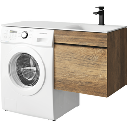 Тумба подвесная с раковиной Aqwella Terra 115 см TER01051DBR, дуб балтийский - фото 