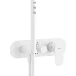 Смеситель для душа Ravak 3 потребителя Eleganta EL 068.10WV.O3+S X070259, белый вельвет - фото 