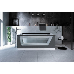 Ванна отдельностоящая Aima Neo 170x75 см (2 стекла принт бетон) - фото 