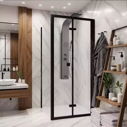 Душевое ограждение CeruttiSpa 90х90 см BELLA ZQD91B, чёрный/прозрачное - фото 