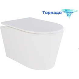 Унитаз подвесной безободковый Veconi Ruga VRU-52T (Система смыва торнадо) с крышкой микролифт - фото 