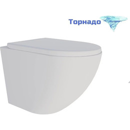 Унитаз подвесной безободковый Veconi Tondo Tornado VCN1-52T (Система смыва торнадо) с крышкой микролифт - фото 