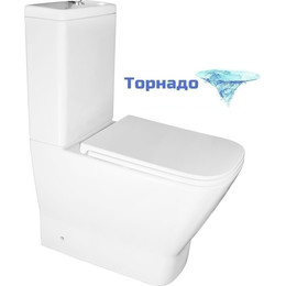 Унитаз-компакт безободковый Azario Joy AZ-2168-UQ3 с крышкой микролифт (система смыва Торнадо) - фото 
