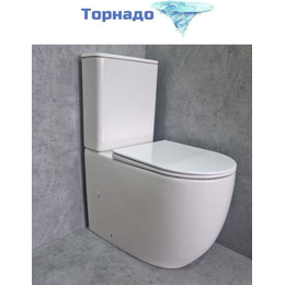 Унитаз-компакт CeramaLux Rimless TR2176 с крышкой микролифт (Система смыва торнадо) - фото 