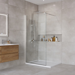 Душевая перегородка BelBagno 90 см KRAFT-L-1-90-C-Cr, хром/прозрачное - фото 
