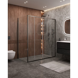 Душевое ограждение Cezares 170x90 см MOLVENO-AH-2/1-170/90-C-GM-IV, оружейная сталь/прозрачное - фото 